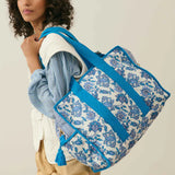 Organic Cotton Travel Bag - Blue Lobelia Garden