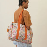 Sac de voyage en coton bio - Crème Dolce Flowers