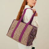 Organic Cotton Travel Bag - Khaki Freesia Dreams