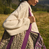 Organic Cotton Travel Bag - Khaki Freesia Dreams