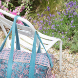 حقيبة سفر من القطن العضوي - أزرق مخضر حديقة عدن