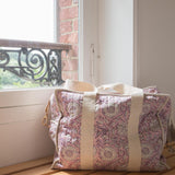 Organic Cotton Travel Bag - Pink Daisy Garden