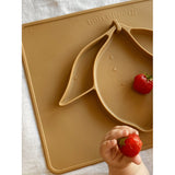 Lemon-shaped silicone plate - SILICONE DINNER BOWL LEMON - ALMOND