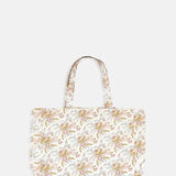 قطعة قماش قطنية عضوية - زهور فرنسية كريم