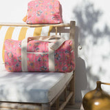 Organic cotton diaper bag - STRAWBERRY BOHEMIAN HINDI