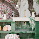 Organic cotton travel bag - CREAM INDIAN FLOWER