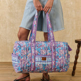 Organic Cotton Travel Bag - Pink Catania Stripes