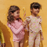 בגד ים עם שרוולים - Pink Fragola Vichy