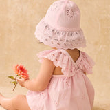 כובע - ELIANA - pink schiffli