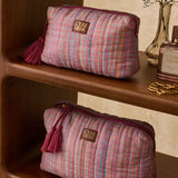 תיק רחצה  - Pink Pomelo Checks