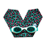 משקפי שחייה - ילדים (8-12)מנומר ירוק ורוד