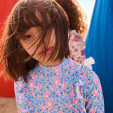 בגד ים שרוולים -AURELIE - blue hibiscus bay