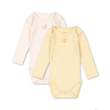סט 2 בגדי גוף - PERLA - banana crepe/creole pink