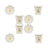 סט 8 סיכות - DAISY ANTIQUE WHITE