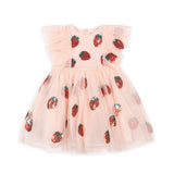 YVONNE FRILL DRESS-STRAWBERRY ROSE שמלה