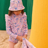 בגד ים שרוולים- YANIKA - pink lush paradise