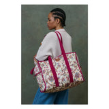 Sac de voyage en coton bio - Rayures roses Catania