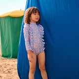 בגד ים שרוולים -AURELIE - blue hibiscus bay