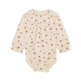 Long sleeve romper - PLUIE DE FLEUR RED