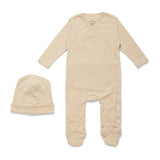 Hat and Pajama Set - TOASTED PEACH STRIPE